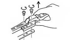サイドビス止めクリップ取り外し方法の図解